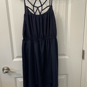 Navy blue high low dress